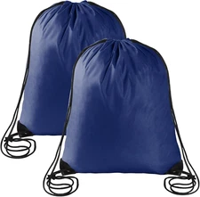 Sliverdew 2 Pcs Dark Blue Drawstring Backpack Bags Sports Cinch Sack String Bags