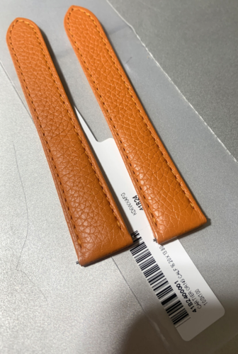 Cartier Watch Strap KD6WXAFG Orange Calf Leather 16/14 Deployant 7.75" FRANCE Sg - Picture 1 of 15