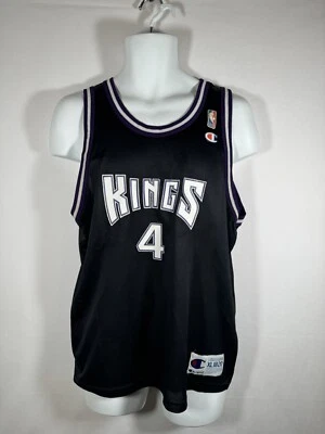 Vintage Champion Sacramento Kings Chris Webber #4 Black Jersey Youth Sz XL 18-20 - Image 1 of 4