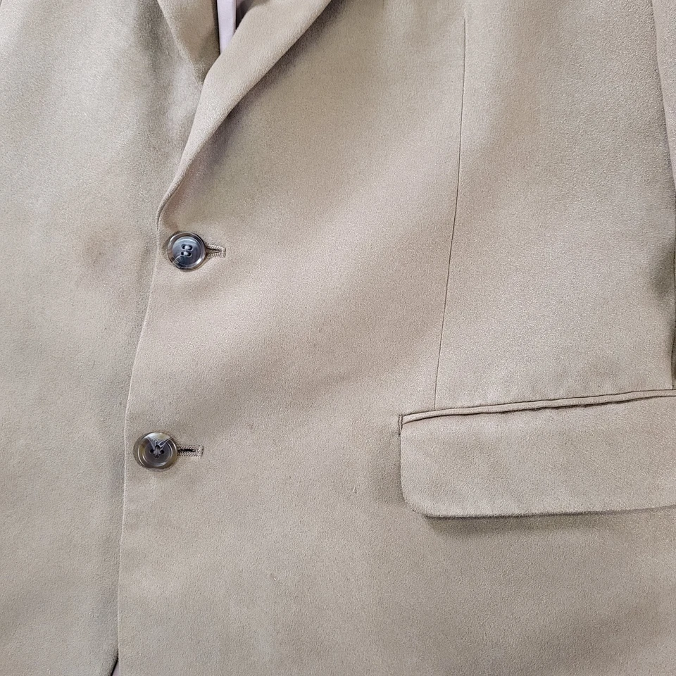 Blazer Abrigo Deportivo Lauren Ralph Lauren Gamuza Tostado 2 Botones Hombres Talla 44R Foto 3 de 4