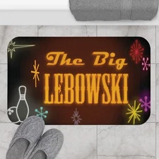 The Big Lebowski Bath Mat The Dude Bowling Movie Fan Gift Rug Unique Home Decor