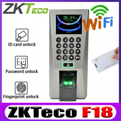 ZKTeco F18 TCP/IP WiFi Biometric Fingerprint Time Attendance Door Access Control