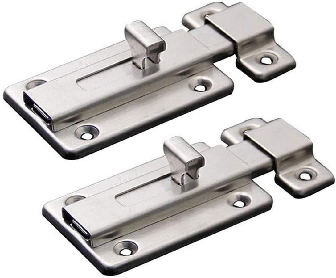 Stainless Steel Door Bolts 2-Pack Surface Mount Sliding Door Lock