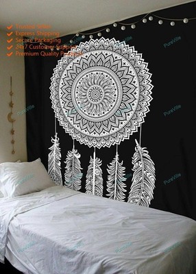 Hippie Gypsy Boho Handarbeit Traumfänger Mandala Baumwolle Wandteppich Überwu...