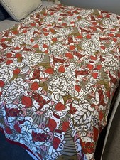 Handmade Boho Pattern Duvet Cover Twin/Twin XL 90x61 Red Olive Brown Floral