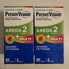PreserVision Areds 2 Formula Multi Vitamin Softgel 80 Count X2 Exp 11/2026 
