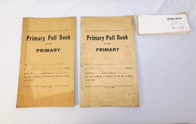 Vtg Warren County Illinois Primary Election 1938 1940 Poll Books & Ballots