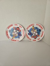 2 Vintage Sesame Street Muppets "Yummy, Yummy, Food in my Tummy" Toddler Plates