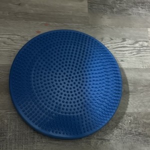 Blue Textured Balance Cushion Disc, Round Plastic Wobble Seat Pad