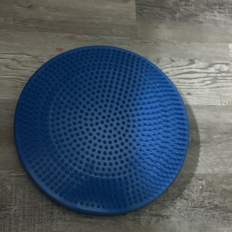 Blue Textured Balance Cushion Disc, Round Plastic Wobble Seat Pad