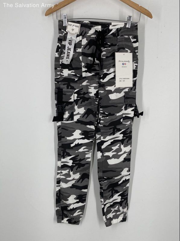 VIP Jeans Womens Multicolor Camouflage Pockets Tapered Leg Jogger Pants Sz 5/27