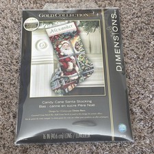 Dimensions Gold Collection Christmas Santa VINTAGE Cross stitch Stocking Kit OOP