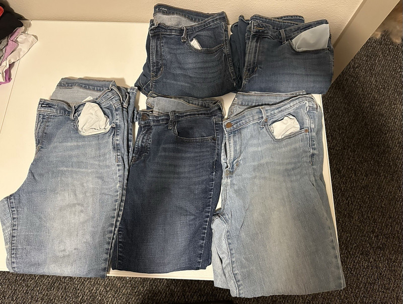 Lot of 5 Old Navy Women’s Bootcut Jeans Blue Solid Denim Regular Size 16 short