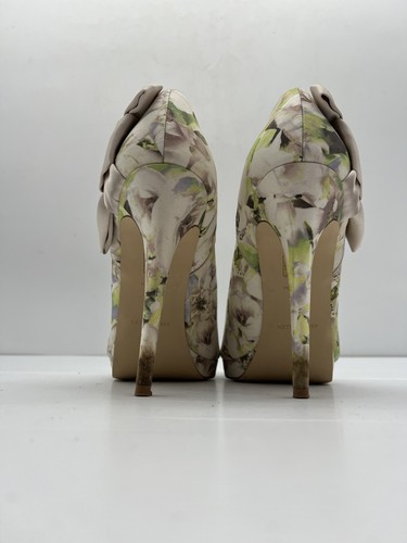 Womens Heels Karen Millen EUR 40 US 9 Peep Toe High Heels Floral Bow Spring - Picture 2 of 15