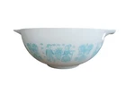 VTG Pyrex Amish Butterprint Cinderella Mixing Bowl White Turquoise 2-1/2 QT #443