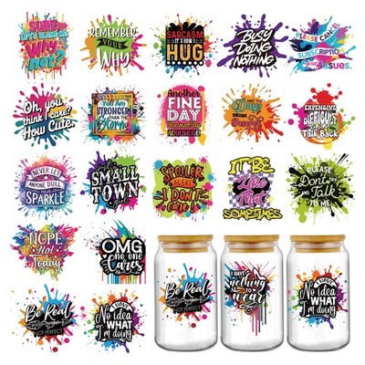 Funny UV DTF Stickers - 20 Sheets Colorful Graffiti UV DTF Tumbler Wraps for ...