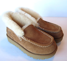 Ugg Ansley Parc Shearling Slippers Size 10 Platform Chestnut Women NEW 1158250