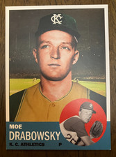 KANSAS CITY ATHLETICS: Moe Drabowsky Custom Modern 1963 Style Art Card