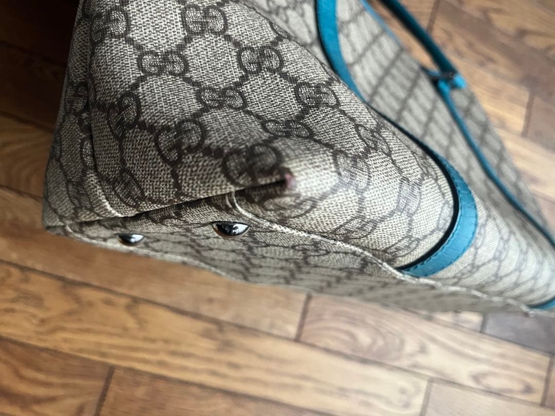 Gucci Tote Bag Blue Leather Women's Fashion Authentic Excellent Condition thumbnail 10