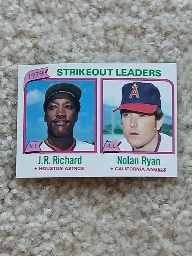 1980 Topps League Leaders Nolan Ryan J.R. Richard Mint Condition Baseball Card