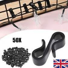 50x Hanging Gutter Hooks Outdoor S Shape Double Head Plastic for Hanging UK