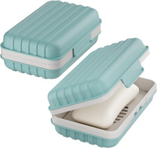 Leakproof Bar Soap Holder Dish with Lid for Shower