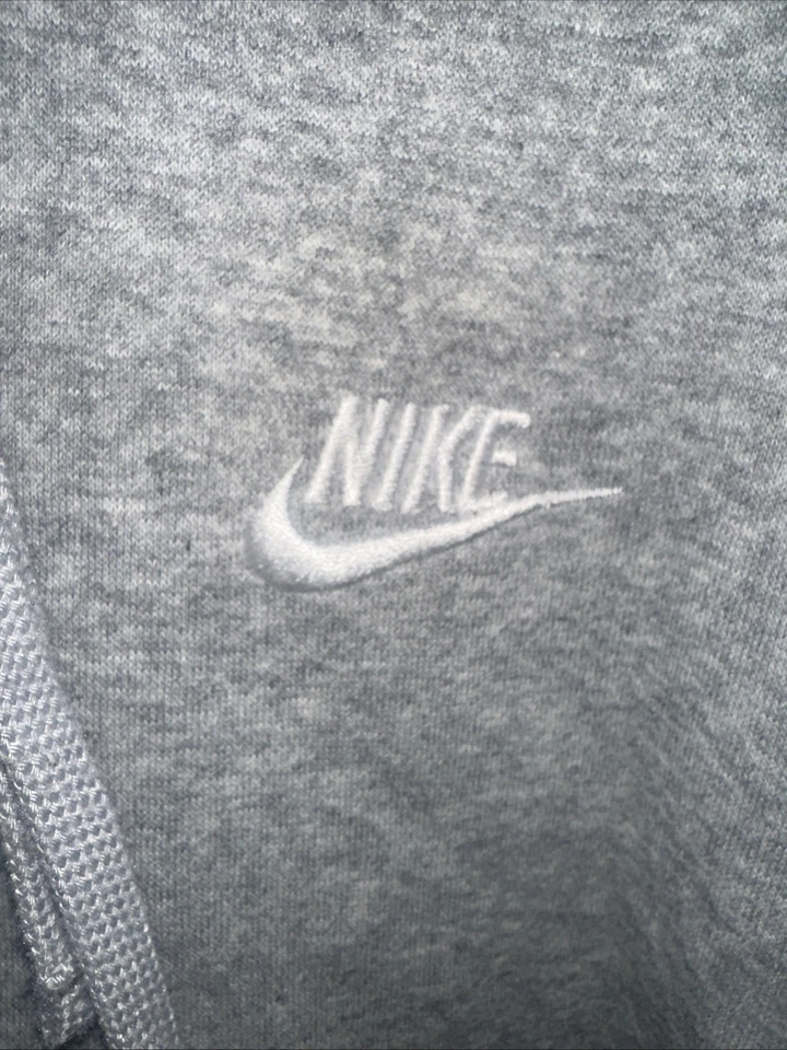 NIKE FLEECE SWEATSUIT HOODIE + PANTS JOGGERS HEATHER GREY WHITE  (SIZE 2XL) - Image 4 of 4