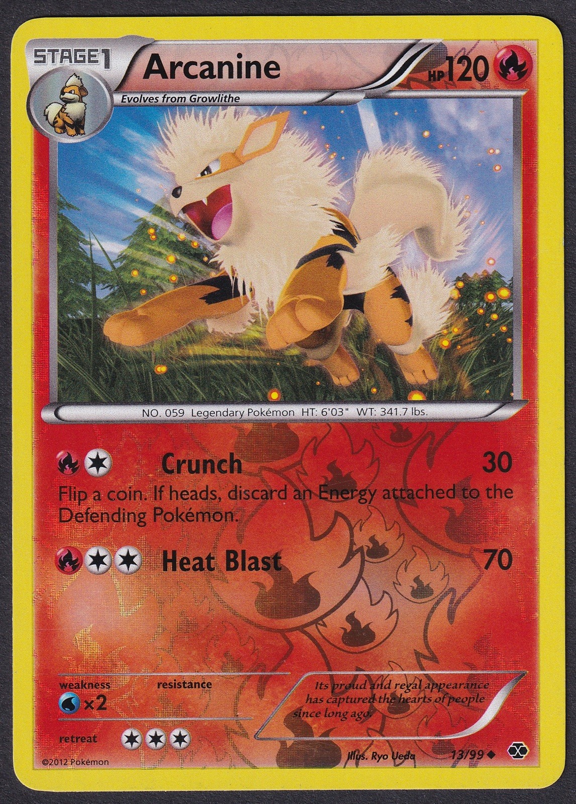 Pokemon Arcanine 13/99 Reverse Holo Next Destinies