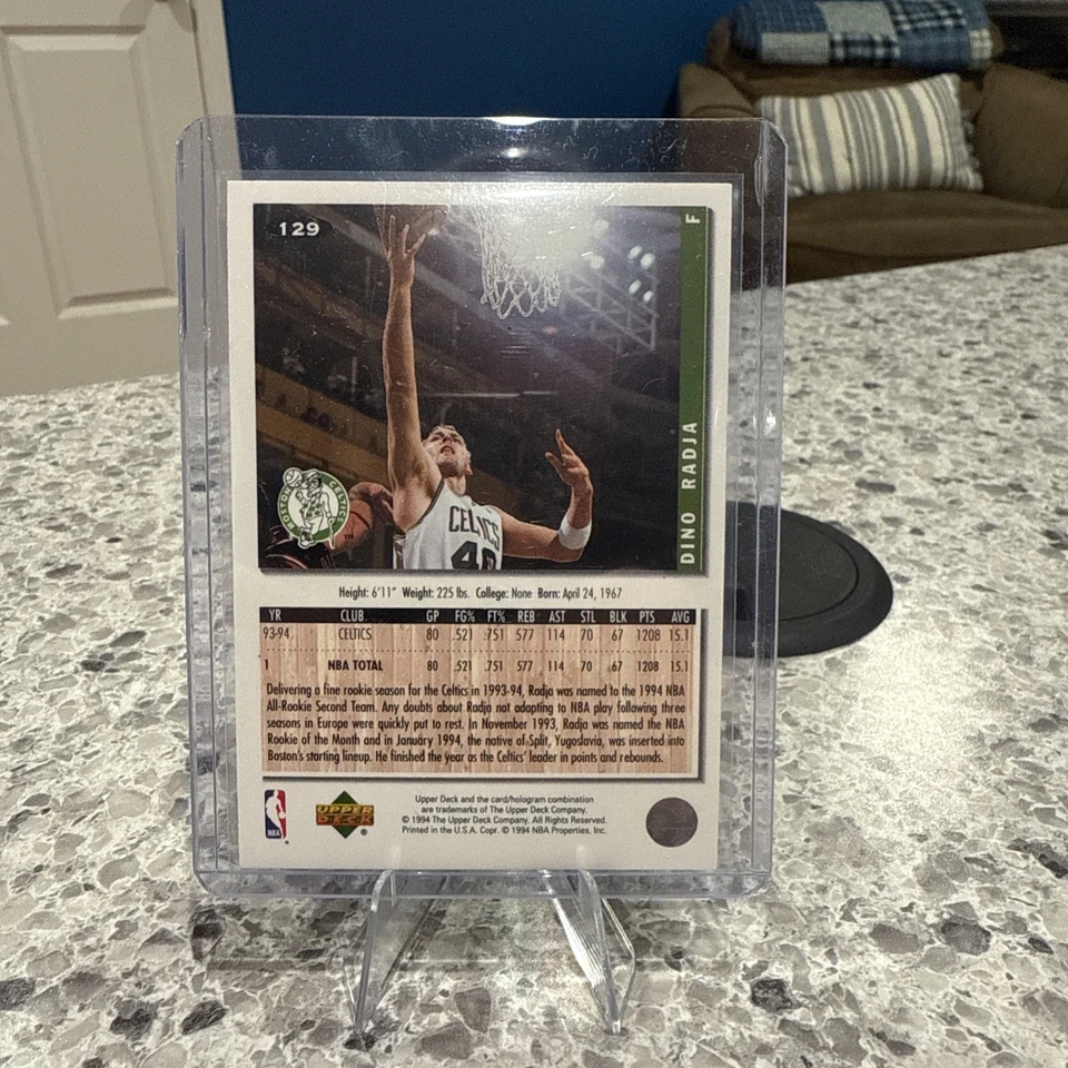 1994-1995 Upper Deck Collectors Choice Dino Radja Gold Foil Signature - Image 2 of 2