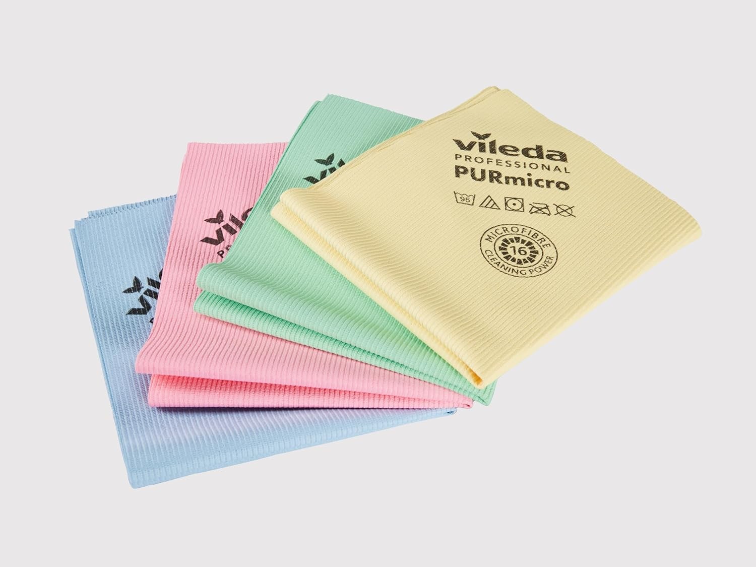 Vileda Professional PURmicro Active Cloths 4-Pack – Microfibre with PUR