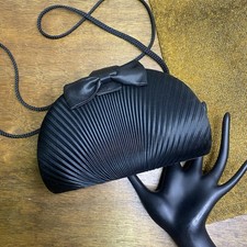 Vintage La Regale Clutch Purse Black Satin Pleated Evening Bag Hand Made Vintage La Regale Clutch Purse Black Satin Pleated Evening Bag Hand Made