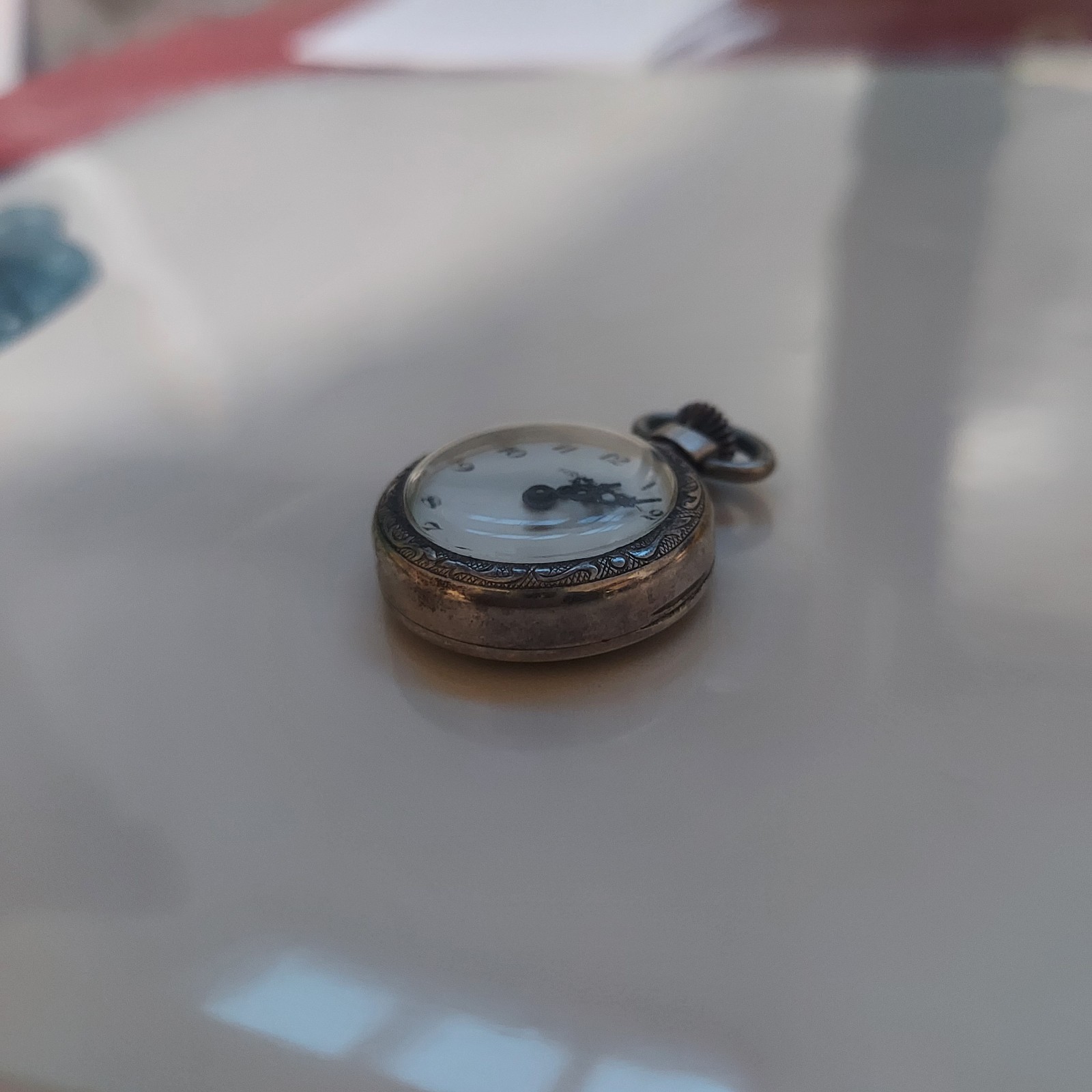 antique solid silver crab hallmark collar pocket … - image 6