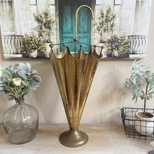 Vintage Copper And Brass Umbrella Stand Mid Century Hollywood Regency 26"H/ 11"W