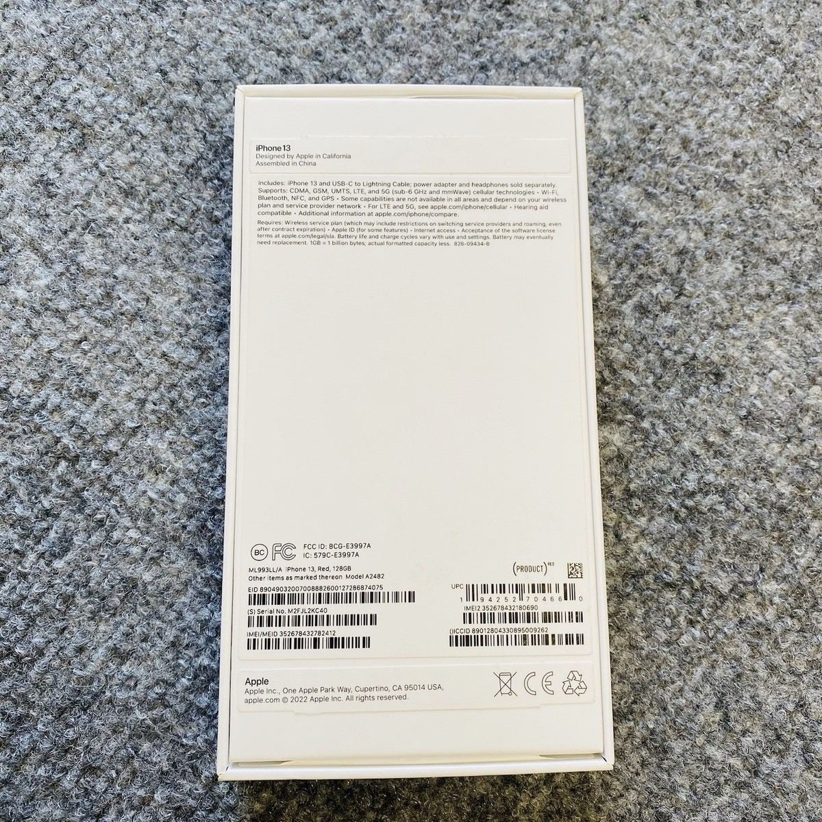 Apple iPhone 13 White box only with inserts No Phone Box Only | eBay