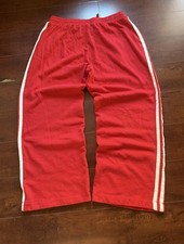 Vintage 2000 s Old Navy red striped baggy wide leg sweatpants, relaxed oversized