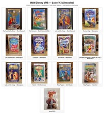 Disney VHS Lot 13 Black Diamond Masterpiece Lion King Little Mermaid Snow White
