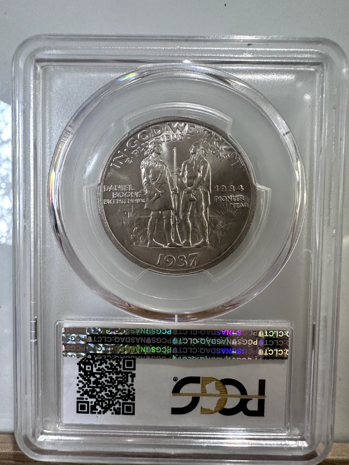 1937 Boone Commemorative Half Dollar PCGS MS64 - High Demand - Image 2 of 4