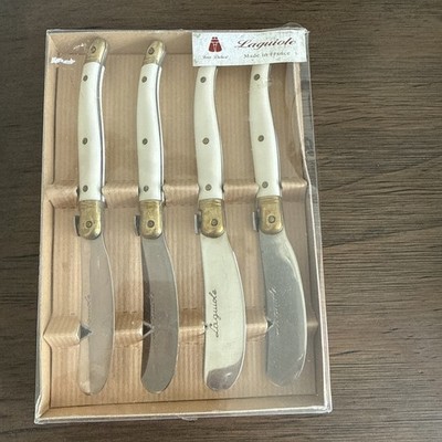 Vintage Laguiole Gold and Cream Butter Knife Set Of 4 The Bee Made In France
