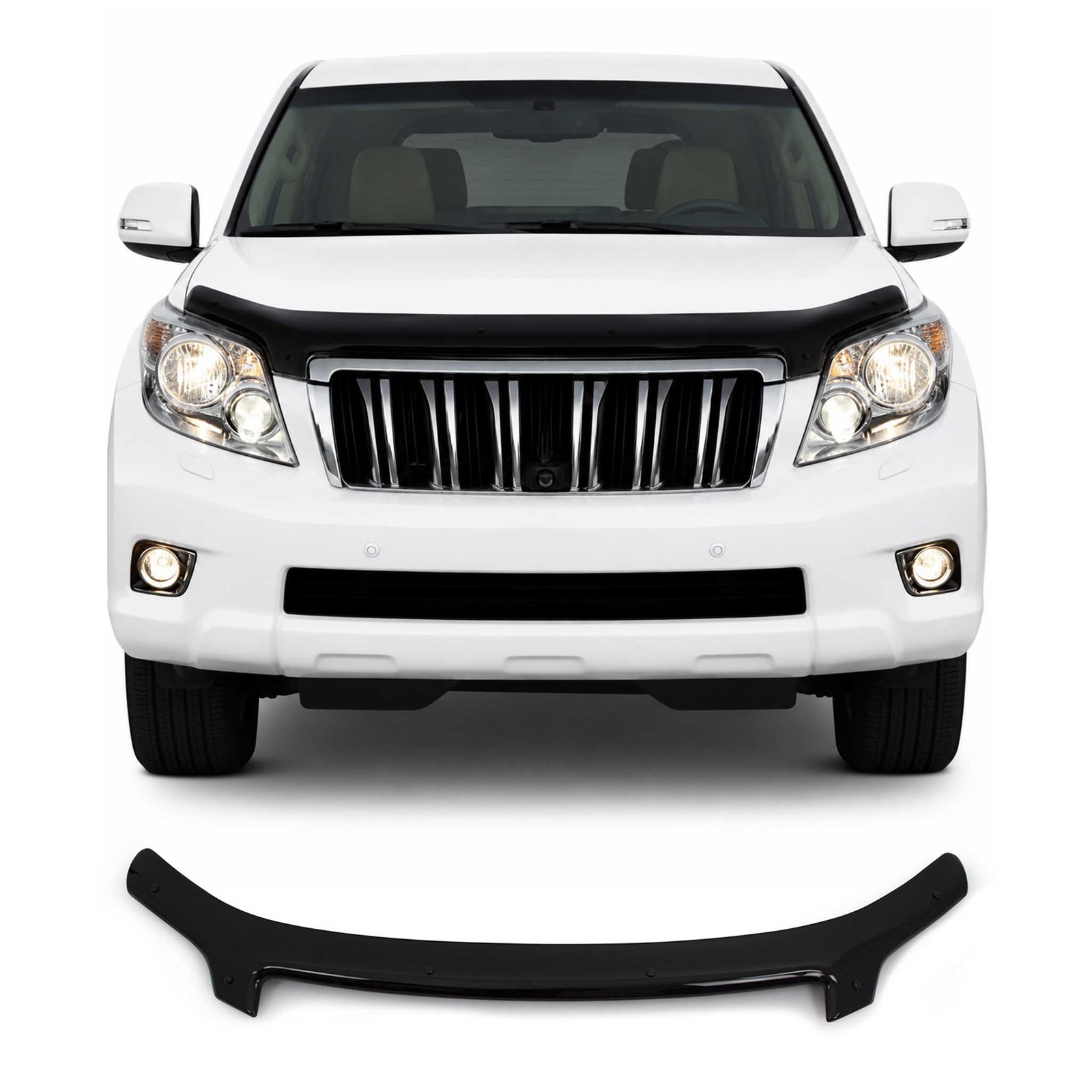 Déflecteur de capot noir pour Toyota Land Cruiser Prado 2010-2013