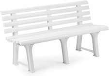Ipae 9693810 Panchina, Resina, 145 X 49 X 74, Bianco