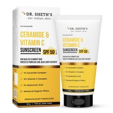 Dr Sheth's Ceramide  Vit C UV Defense Sunscreen 50g  Moisturizes Free Shipping