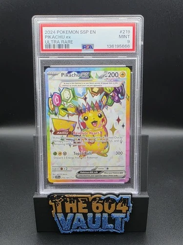 2024 POKEMON SSP EN-SURGING SPARKS ULTRA RARE #219 PIKACHU EX PSA 9