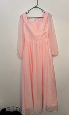 Wedding Dress Pink Long Sleeve Formal Maxi Bridesmaid Dress Size 9