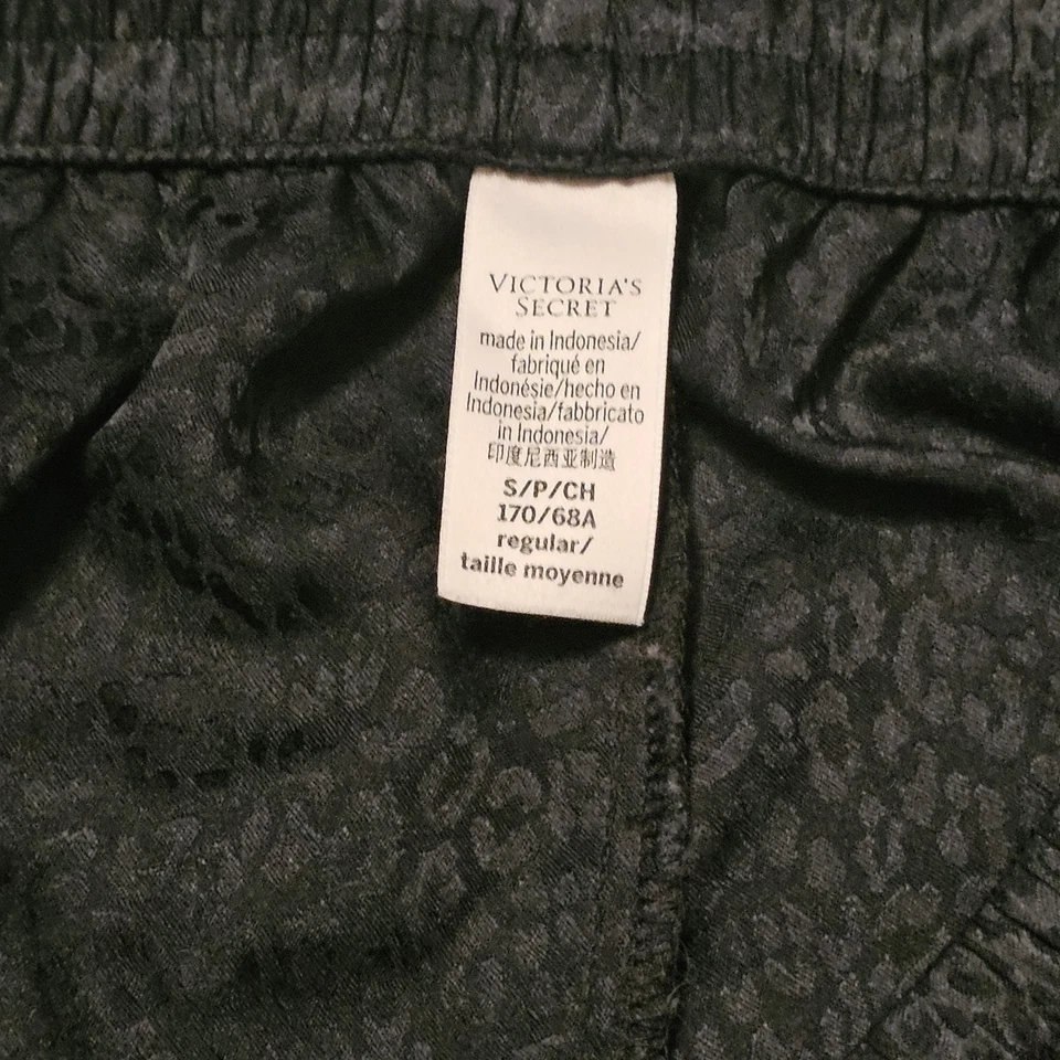 Victoria's Secret Satin Animal Print PJ Lounge Joggers Pants Black SMALL  - Image 4 of 4