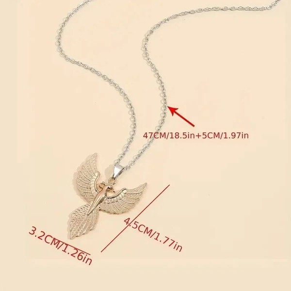 Alternate view of Gold Plated Phoenix Pendant Necklace