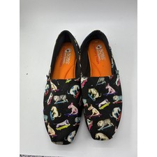 BOBS from Skechers Womens 8 Dogs on Skateboards Slip On Flats Black 31326 BKMT