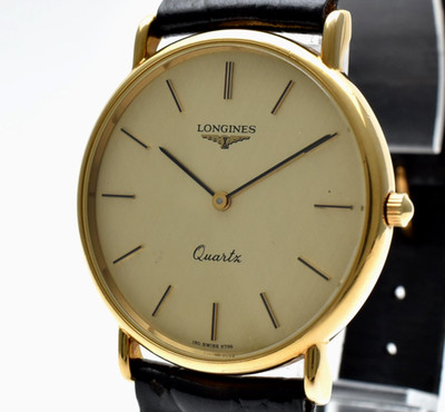 Vintage [N MINT] Longines Presence 150 6799 32mm Gold Dial Qz Men's Watch JAPAN