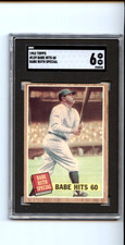 1962 Topps Babe Ruth New York Yankees Hits 60 #139 Green Tint 🚀😳💥SGC Graded 6