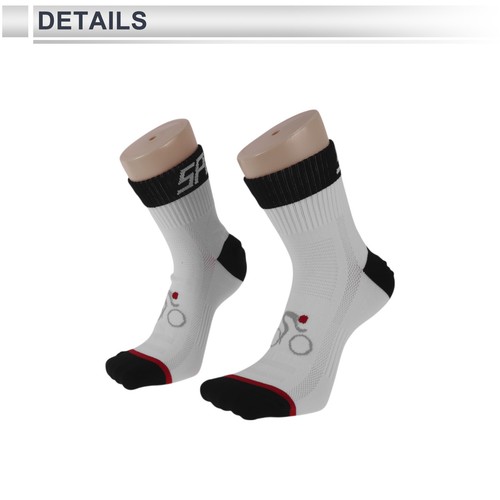 Cycling Socks Anti-Friction M Letter,Colorblocked Medium White,Black - Picture 3 of 6