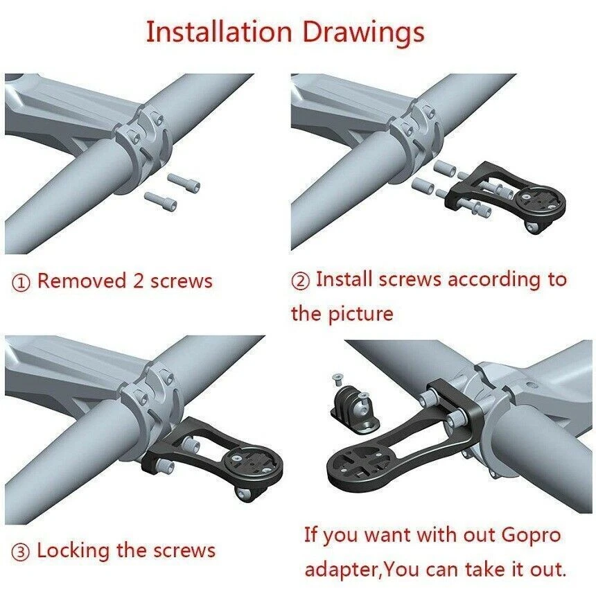 Bike Stem Extension Computer Mount Holder for GARMIN Edge GPS GoPro Bicycle - Image 4 of 4